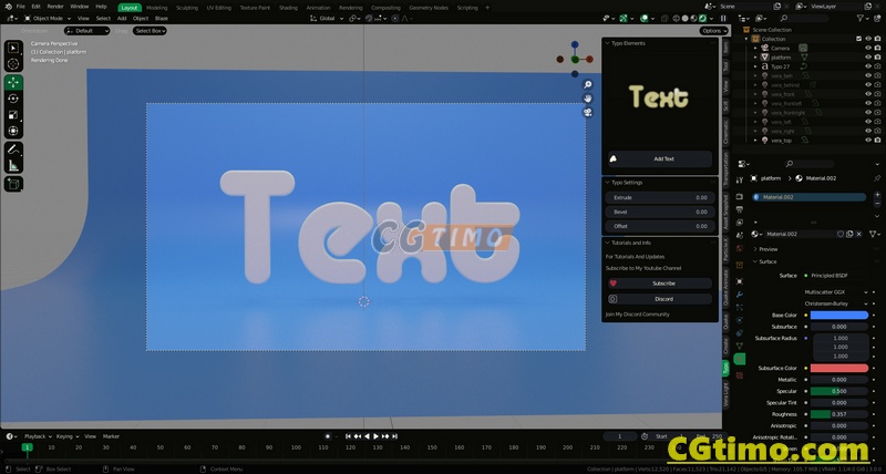 Blender插件-Typo Text V1.0 三维MG图形文字场景动画预设 Blender插件 第4张