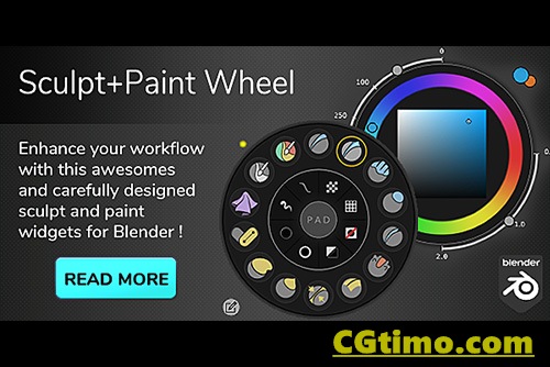 Blender插件-Sculpt+Paint Wheel V2.4 绘画雕刻便捷工具面板