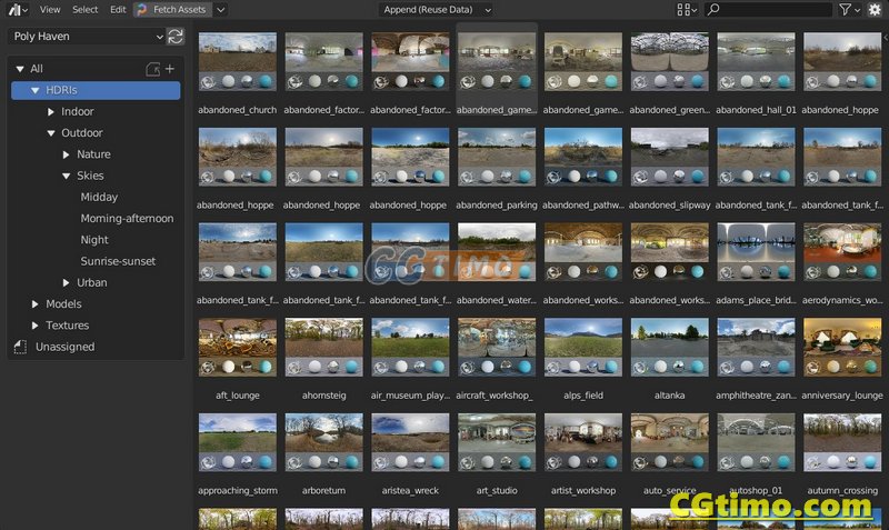 Blender插件-Poly Haven Asset Browser v1.0.1 超1000款HDRI材质模型预设合集 Blender插件 第5张