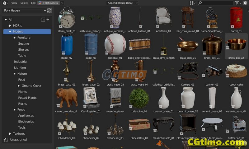 Blender插件-Poly Haven Asset Browser v1.0.1 超1000款HDRI材质模型预设合集 Blender插件 第6张