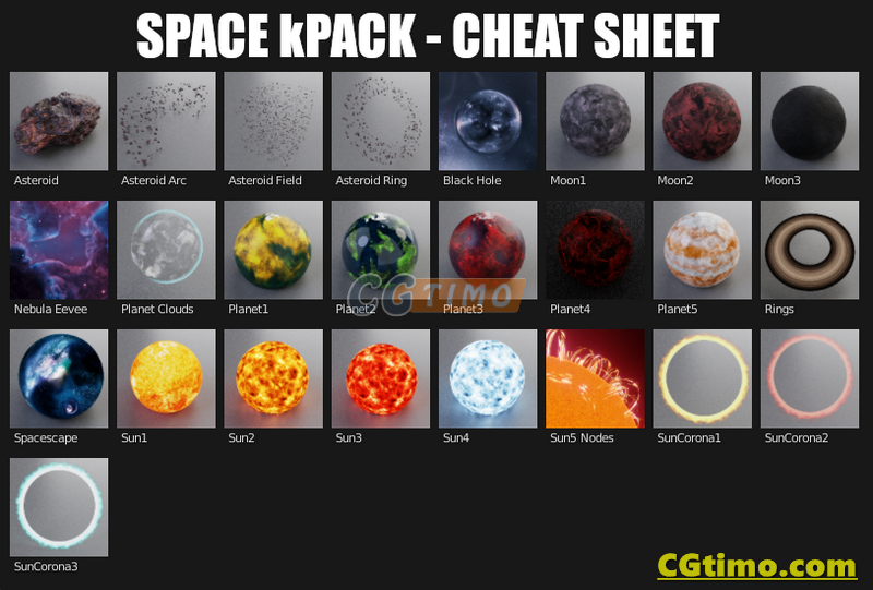 Blender插件-Kit Ops – Space Kpack 三维星球太空场景生成插件+教程 Blender插件 第2张