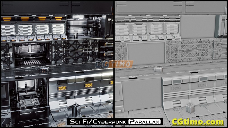 Blender插件-Sci Fi – Cyberpunk Parallax Rooms 赛博朋克室内场景模型预设 Blender插件 第7张