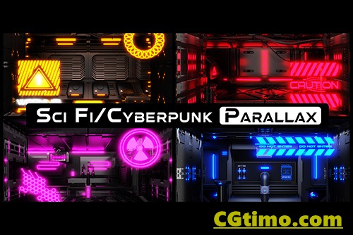 Blender插件-Sci Fi – Cyberpunk Parallax Rooms 赛博朋克室内场景模型预设