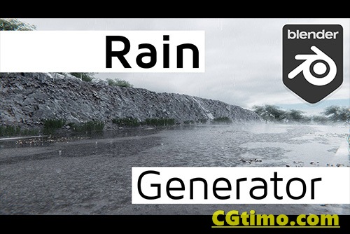 Blender插件-Rain Generator 真实模拟下雨雨滴插件