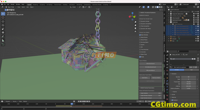 Blender插件-Khaos – Ultimate Explosion Destruction 火焰烟雾特效爆炸破碎特效插件 Blender插件 第6张