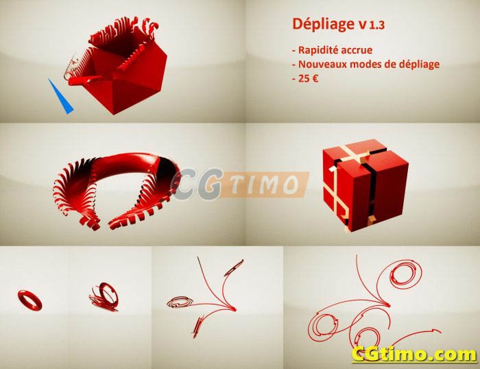 C4D插件-CodeVonc Depliage Unfolder v1.3.2 卷轴展开折叠插件 原版+汉化版 支持R23  C4D相关 第2张