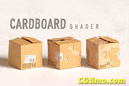 Blender插件-Cardboard Shader V1.1 三维纸板纸箱着色预设插件