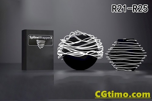 C4D插件-C4DZone Spline Wrapper v3.0 样条线插件 汉化版+教程 支持R21-R25