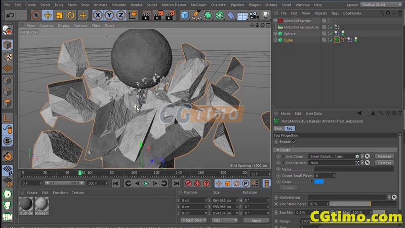 C4D插件-Nitro4D NitroMoFracture v1.06 模型动力学爆炸破碎模拟插件 支持R18-S22 C4D相关 第3张