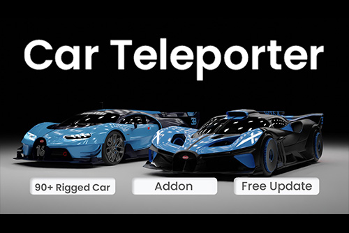 Blender插件-Car Teleporter V1.0.8.2 三维汽车模型预设合集