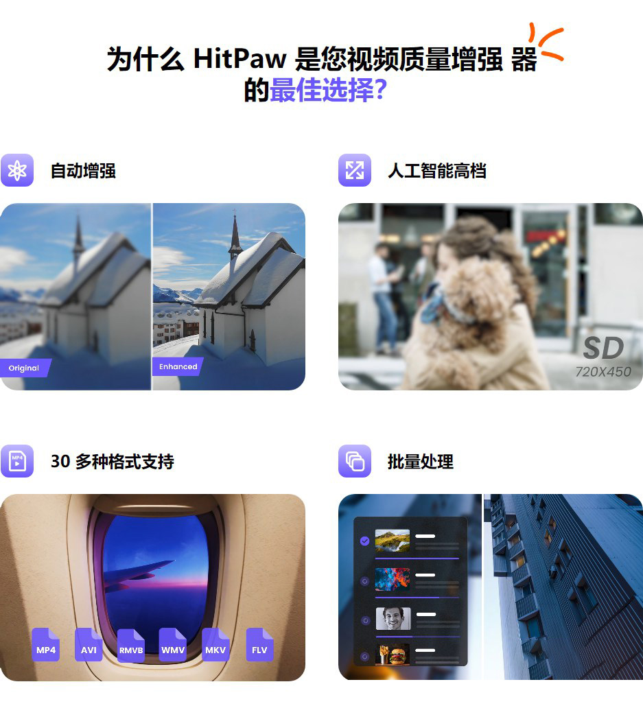 软件-HitPaw Video Enhancer v1.3 中文版 AI智能视频放大修复降噪软件 软件下载 第3张