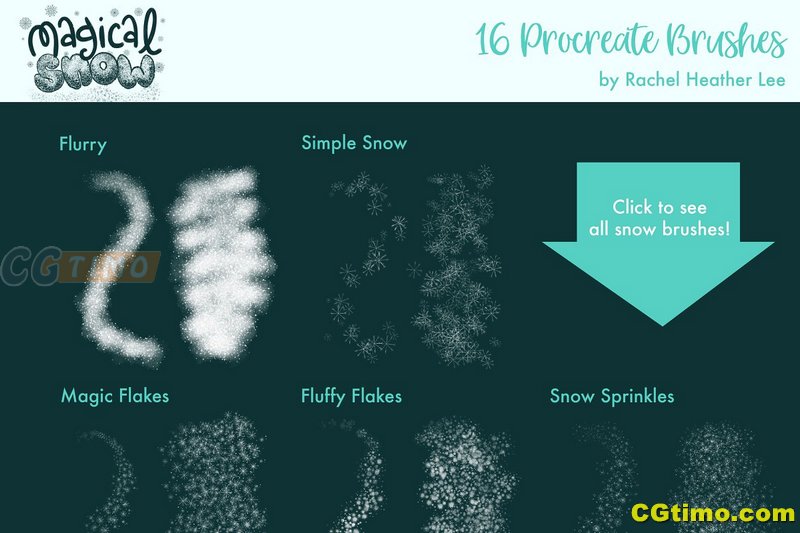 Procreate笔刷-19款冬季雪花冰柱效果绘画雪景笔刷 Procreate笔刷 第5张
