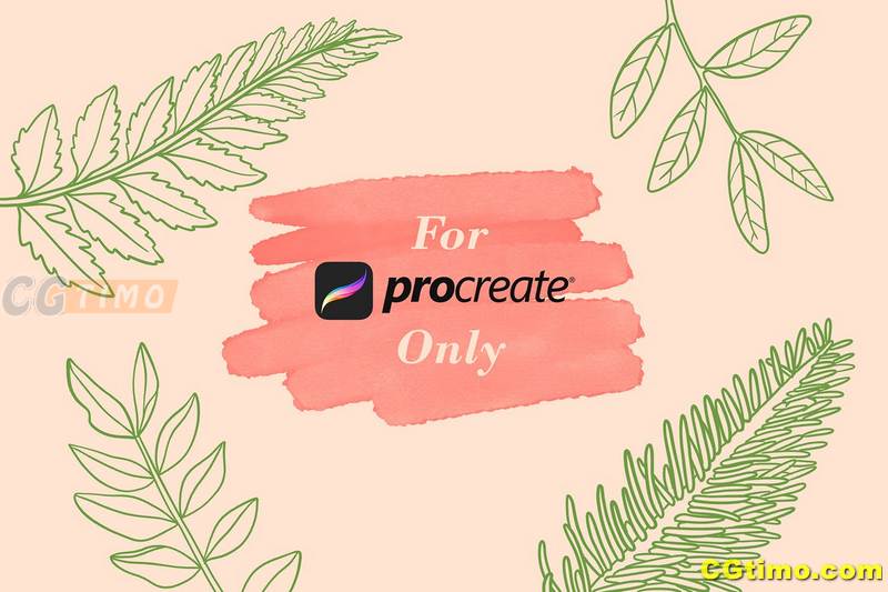 Procreate笔刷-20款绘画植物元素画笔+笔刷 Procreate笔刷 第6张