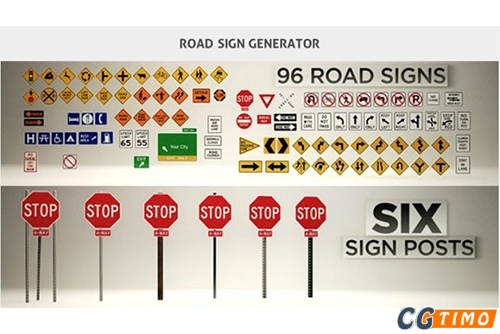 C4D模型-20款现代城市道路模型+纹理贴图