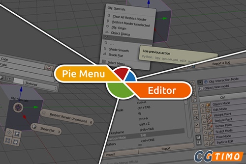 Blender插件-Pie Menu Editor V1.18.7 饼状菜单对话框工具栏