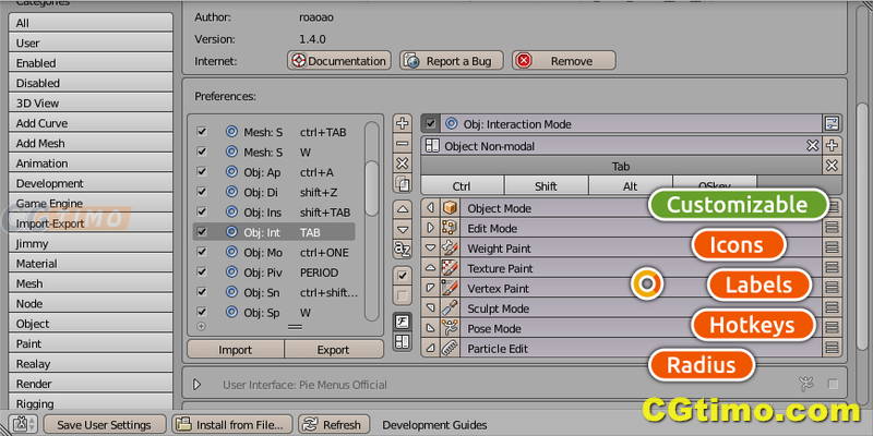 Blender插件-Pie Menu Editor V1.18.7 饼状菜单对话框工具栏 Blender插件 第4张