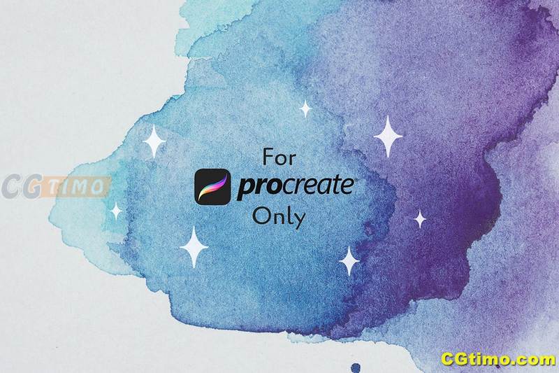 Procreate笔刷-水彩毛笔procreate笔刷下载 Procreate笔刷 第5张