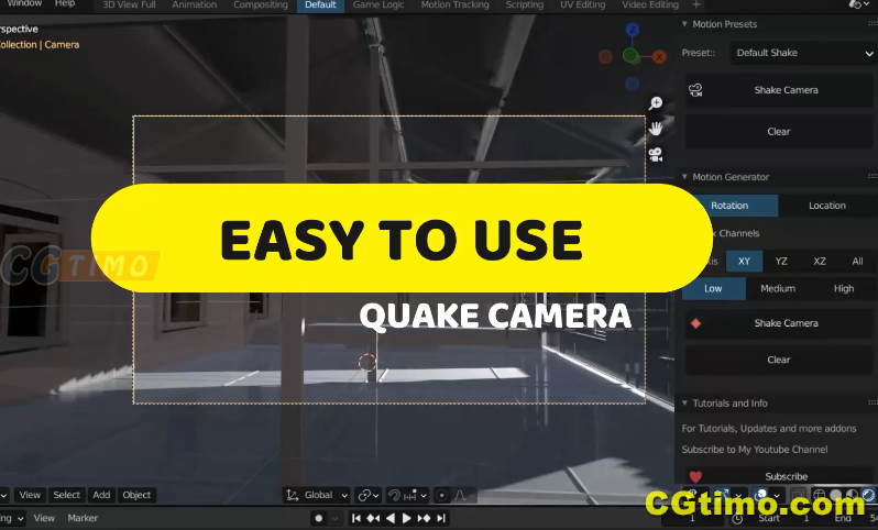 Blender插件-Quake Handheld Camera V1.0 模拟手持摄像机自然抖动摇晃效果插件下载 Blender插件 第6张