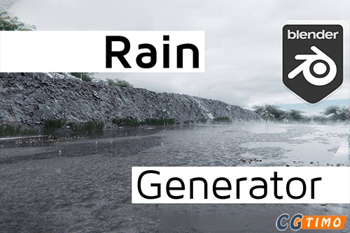 Blender插件-Baga Rain Generator V1.0.8 模拟下雨涟漪特效Blender插件下载