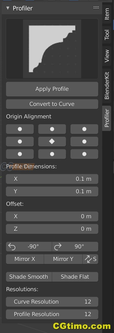 Blender插件-Profiler v1.6.1 模型形状轮廓倒角曲线创建插件预设 Blender插件 第2张