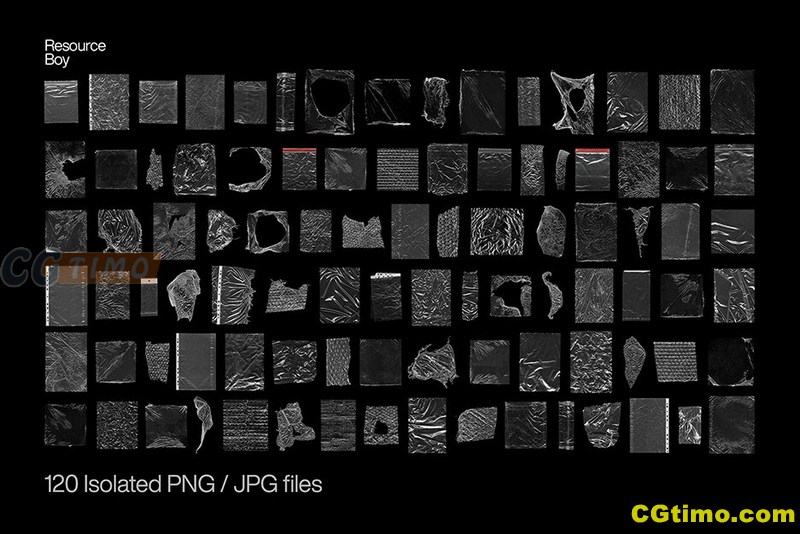 PNG素材-120款塑料包装袋塑料薄膜褶皱纹理png素材 PNG素材 第3张