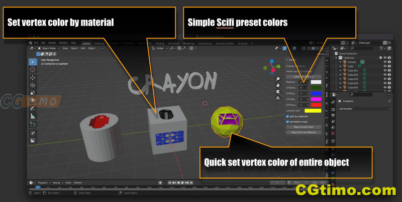 Blender插件-Crayon V2.0.6 Vertex Paint 材质贴图几何节点顶点绘制插件 Blender插件 第4张