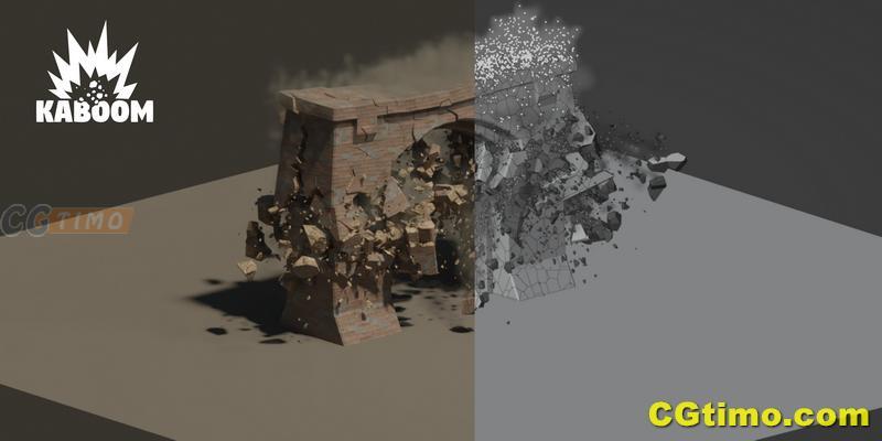 Blender插件 Kaboom V1.5.5 模型破坏爆破特效制作插件 Blender插件 第3张