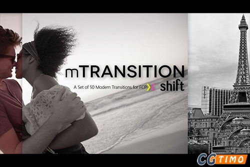 FCPX插件-50款现代时尚分屏过度动画转场预设 motionVFX – mTransition Shift