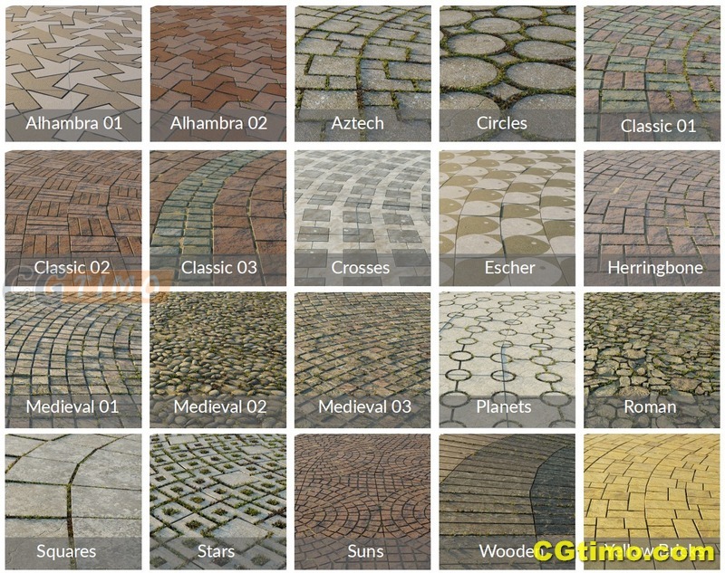 Blender插件-Paved Path Generator V1.3 20种不同类型的铺砌路径道路生长插件 Blender插件 第33张