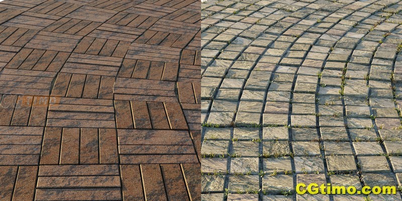 Blender插件-Paved Path Generator V1.3 20种不同类型的铺砌路径道路生长插件 Blender插件 第2张