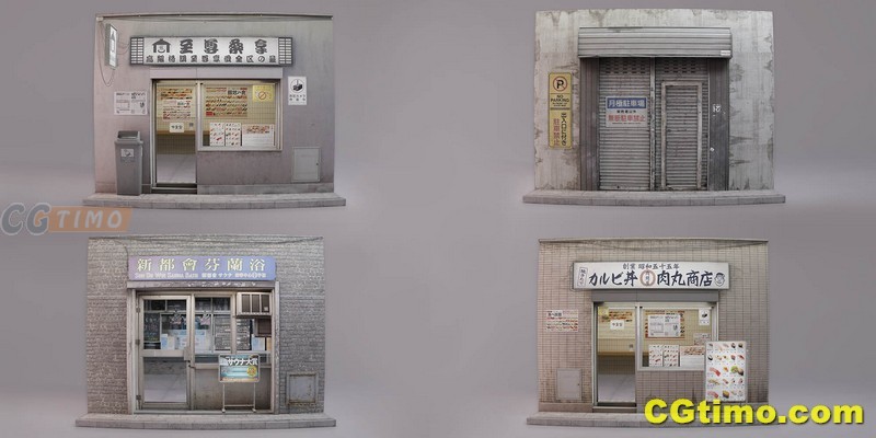 Blende预设-Procedural Alleys 现实楼房街道巷子场景模型预设 Blender预设 第8张