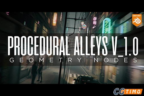 Blende预设-Procedural Alleys 现实楼房街道巷子场景模型预设