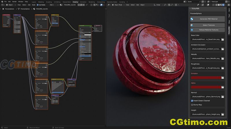 Blender插件-Textopbr V1.0 – Textures To Pbr In 1 Click 贴图一键转换PBR材质插件  Blender相关 第3张