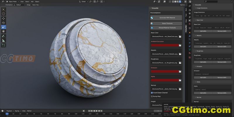 Blender插件-Textopbr V1.0 – Textures To Pbr In 1 Click 贴图一键转换PBR材质插件  Blender相关 第4张