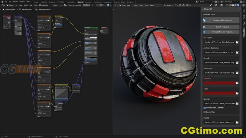 Blender插件-Textopbr V1.0 – Textures To Pbr In 1 Click 贴图一键转换PBR材质插件  Blender相关 第5张