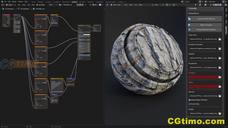 Blender插件-Textopbr V1.0 – Textures To Pbr In 1 Click 贴图一键转换PBR材质插件  Blender相关 第7张