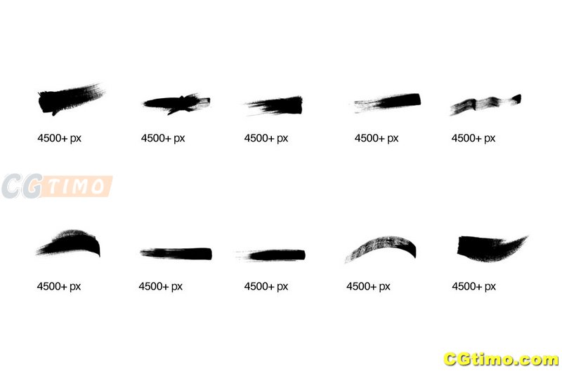 PS笔刷-182款中国风毛笔水墨笔触笔刷素材 PS相关 第13张