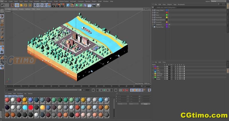 C4D模型-一套城市卡通低面建筑3D模型 C4D模型 第12张