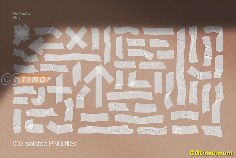 PNG素材-100款纸胶带纹理png图片合成免扣素材 PNG素材 第3张