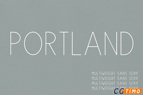 字体-Portland | Multi-Weight Font 简单的全大写英文无衬线字体