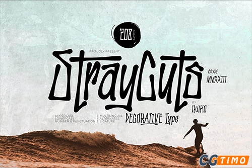 字体-Stray Cuts – Decorative Type 创意有力手写英文艺术字体