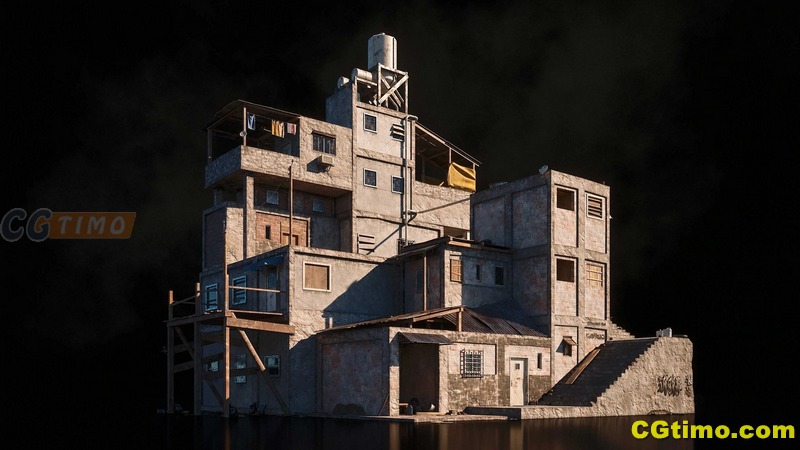 3D模型-Kitbash3d Favelas 末日城市贫民窟建筑群模型 C4D模型 第3张