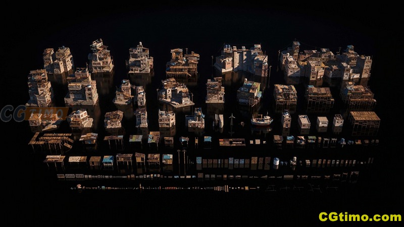 3D模型-Kitbash3d Favelas 末日城市贫民窟建筑群模型 C4D模型 第7张
