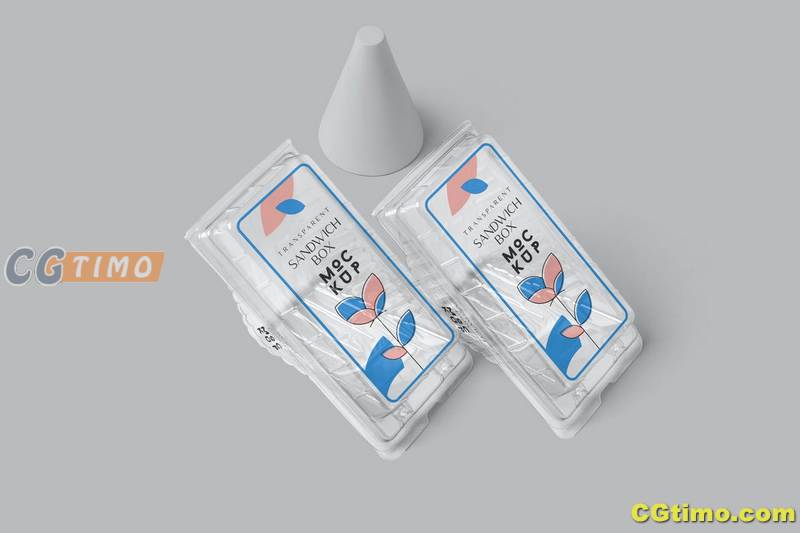 PSD样机-三明治面包食品塑料外包装vi设计样机 VI样机 第4张