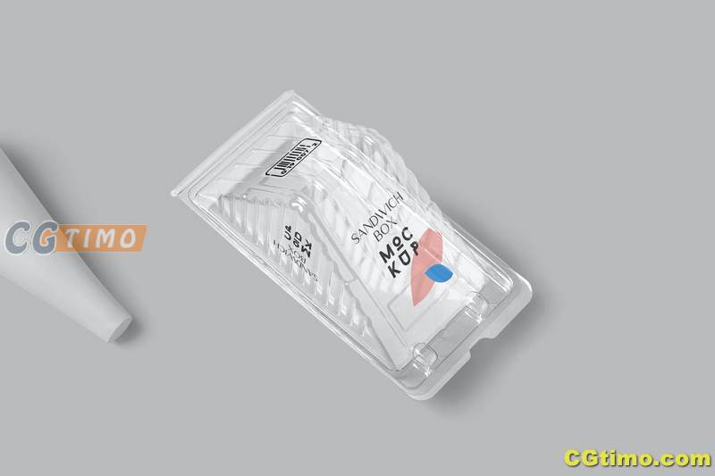 PSD样机-三明治面包食品塑料外包装vi设计样机 VI样机 第7张