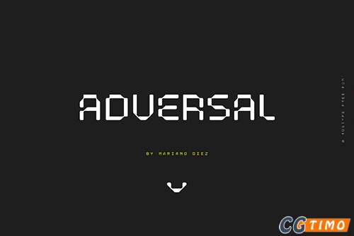 字体-Adversal 抽象赛博朋克几何风格英文字体下载