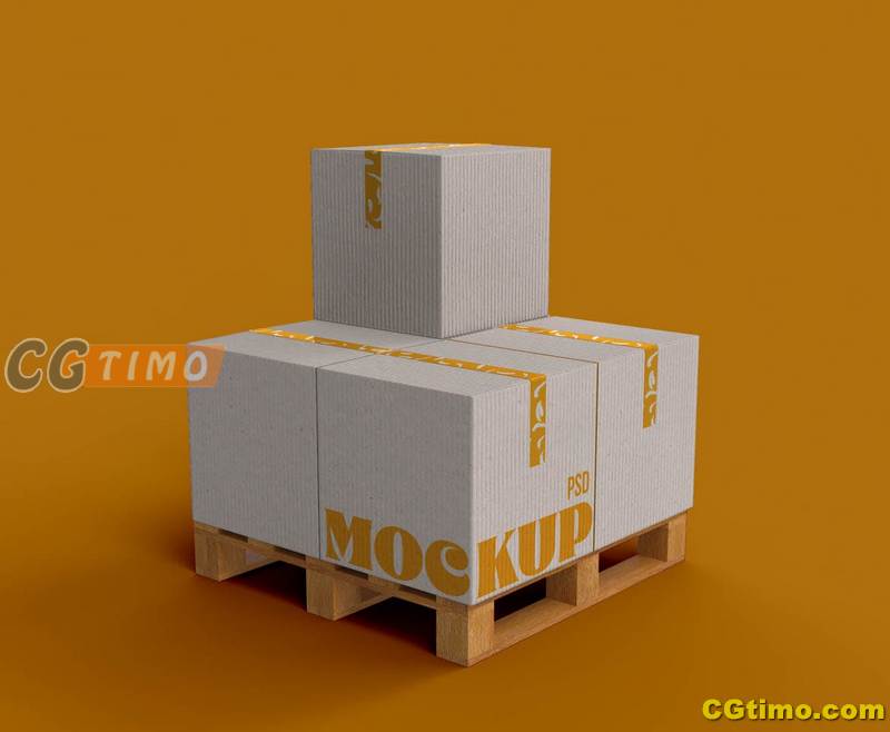 PSD样机-仓库纸箱外包装展示样机 Mockups样机 第2张