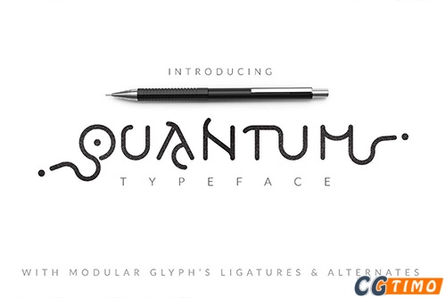 字体-Quantum Typeface 抽象英文艺术字体下载