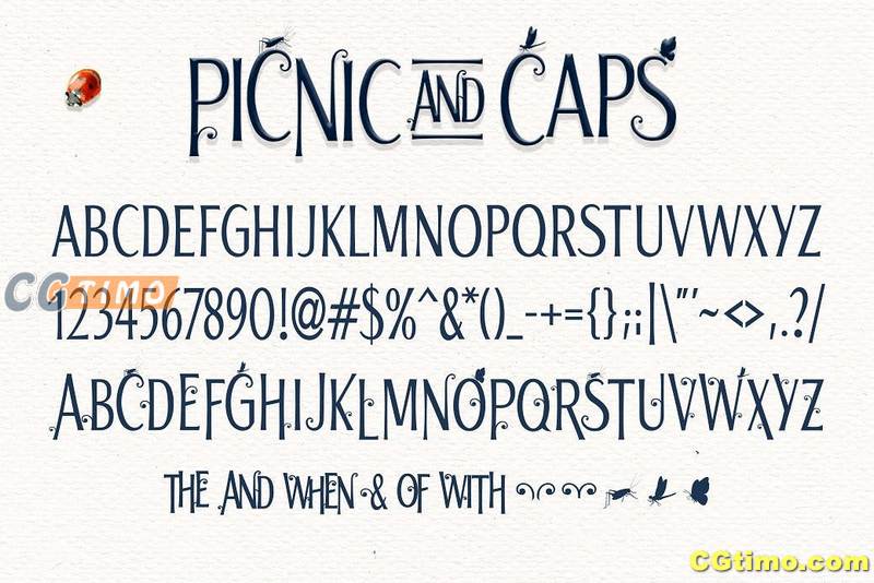 字体-picnic caps font 创意艺术标题英文字体下载 字体下载 第2张