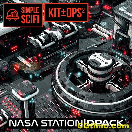 Blender预设-Dpack Bundle – Sci Fi Kitbash 4套各种风格科幻建筑飞船模型合集 Blender相关 第18张